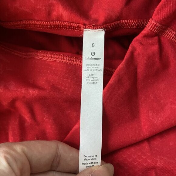 Lululemon Stronger as One Tight 28" *lululemon X Barrys Bootcamp Emboss Dark Red - Picture 13 of 13